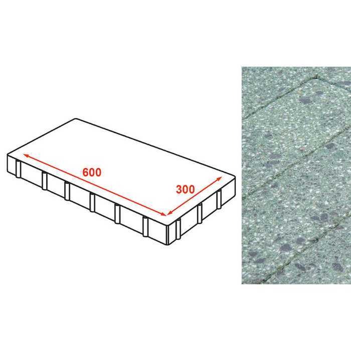 Плита тротуарная без фаски Готика Granite FINERRO Save, Порфир 600х300х80 мм